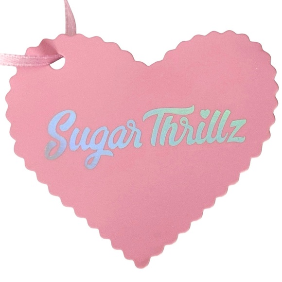 Sugar Thrillz Top Tube L Lala La Fleur Boob Purple Feathers Bandeau - Picture 9 of 9